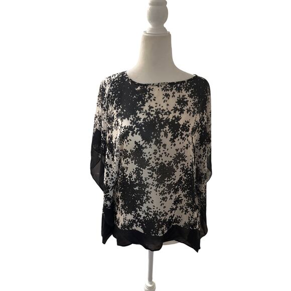 Talbots 100% Silk Elegant Floral Dolman Kimono Style Blouse/Tunic (XS/S) - Picture 1 of 7